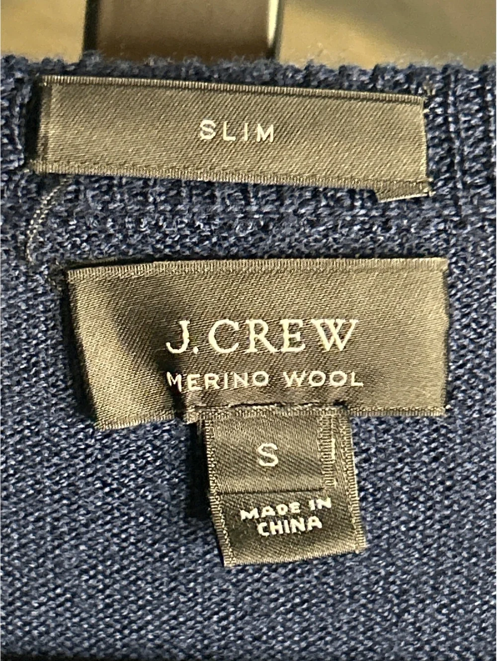 J.Crew Slim Fit Merino Wool V-Neck Sweater in Navy Blue, Size S